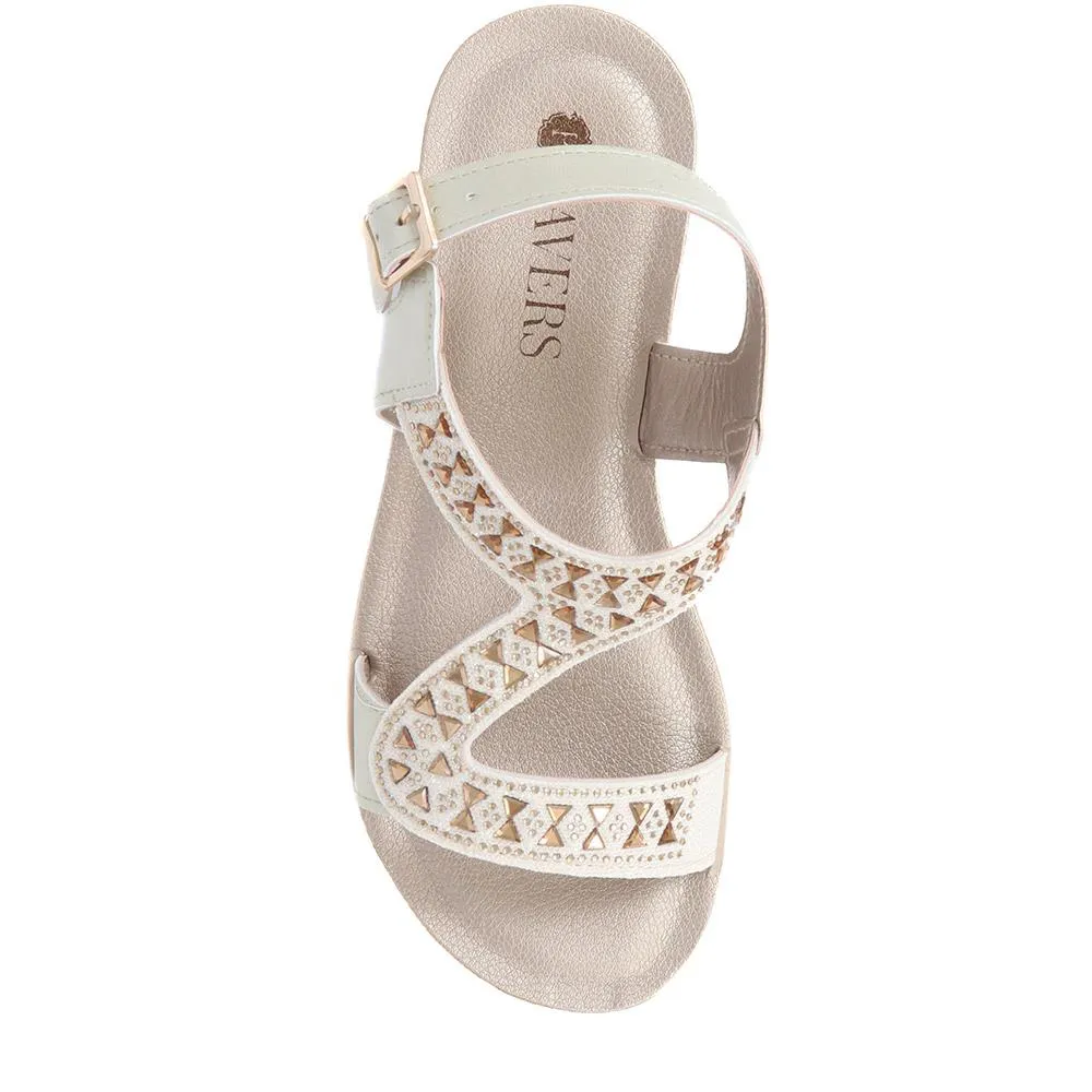 Adjustable Embellished Sandals  - INB39075 / 325 254