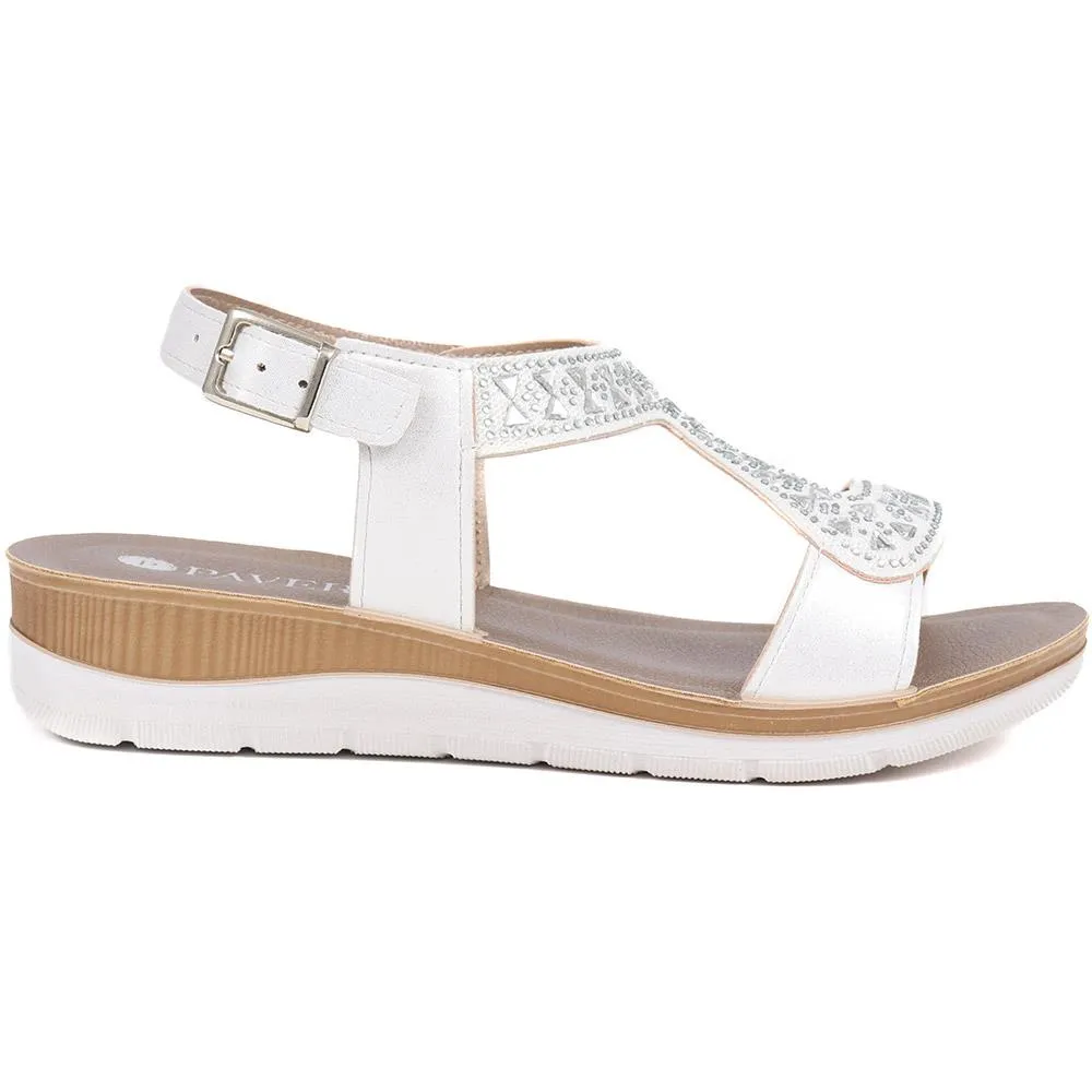 Adjustable Embellished Sandals  - INB39075 / 325 254