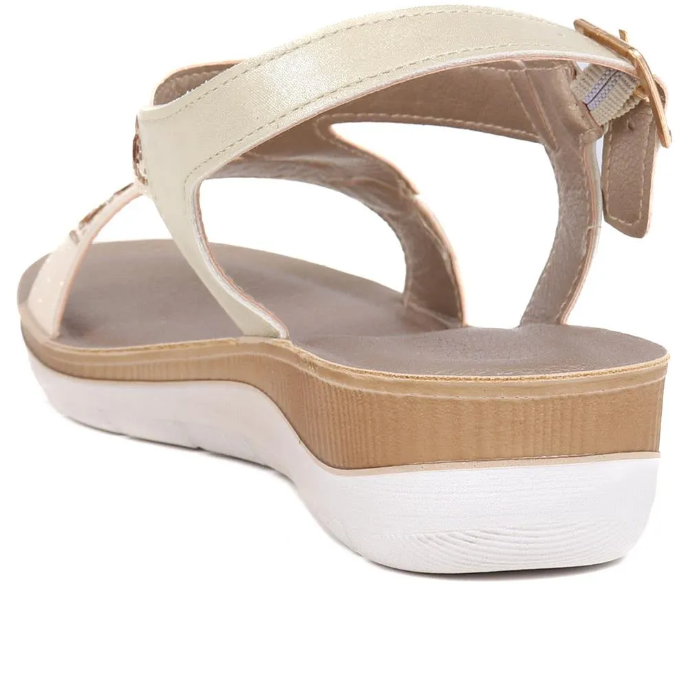 Adjustable Embellished Sandals  - INB39075 / 325 254