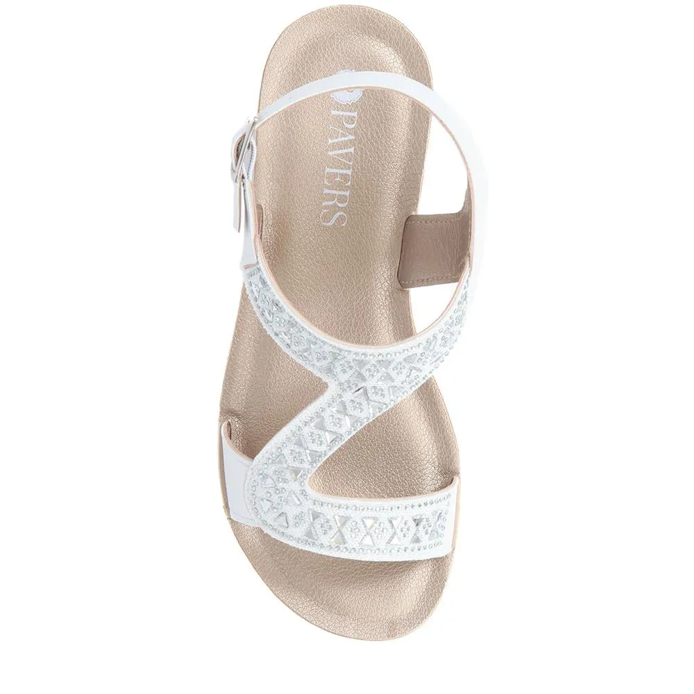 Adjustable Embellished Sandals  - INB39075 / 325 254