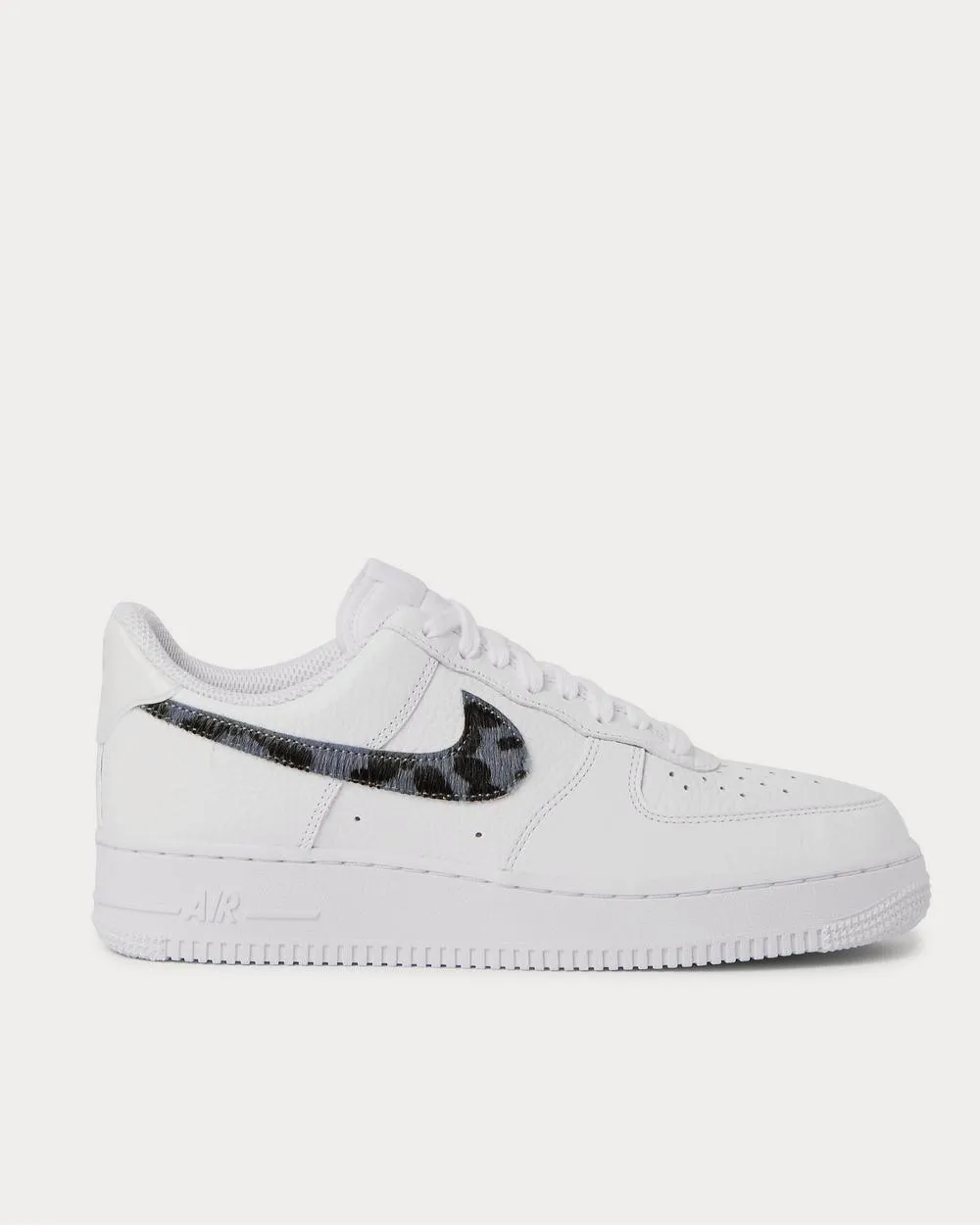 Air Force 1 LV8 Calf Hair and Croc-Effect Full-Grain Leather White Low Top Sneakers