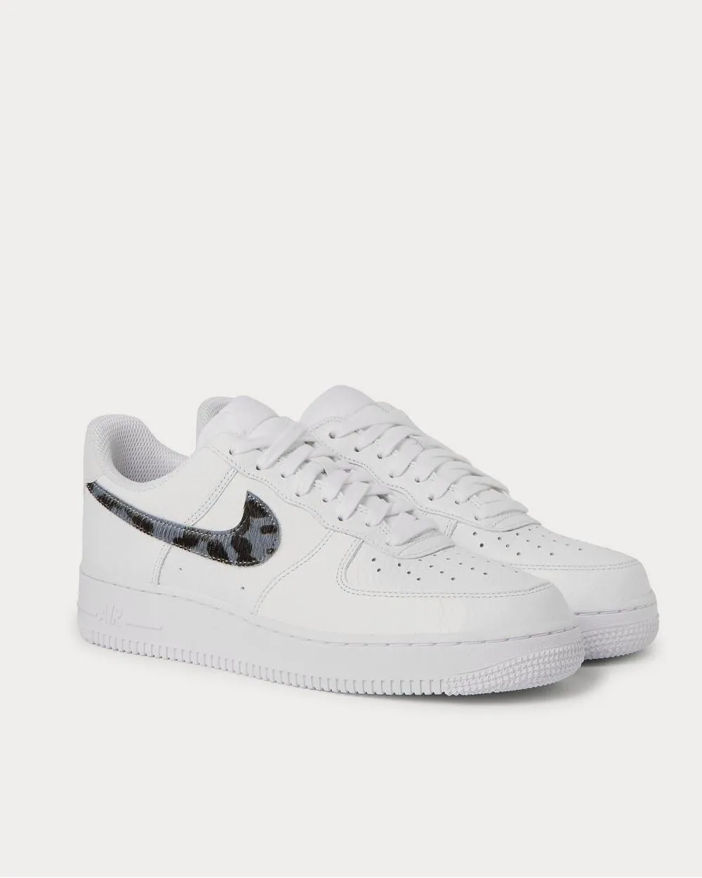 Air Force 1 LV8 Calf Hair and Croc-Effect Full-Grain Leather White Low Top Sneakers