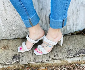 Andi Double Braided Double Strap Block Heels