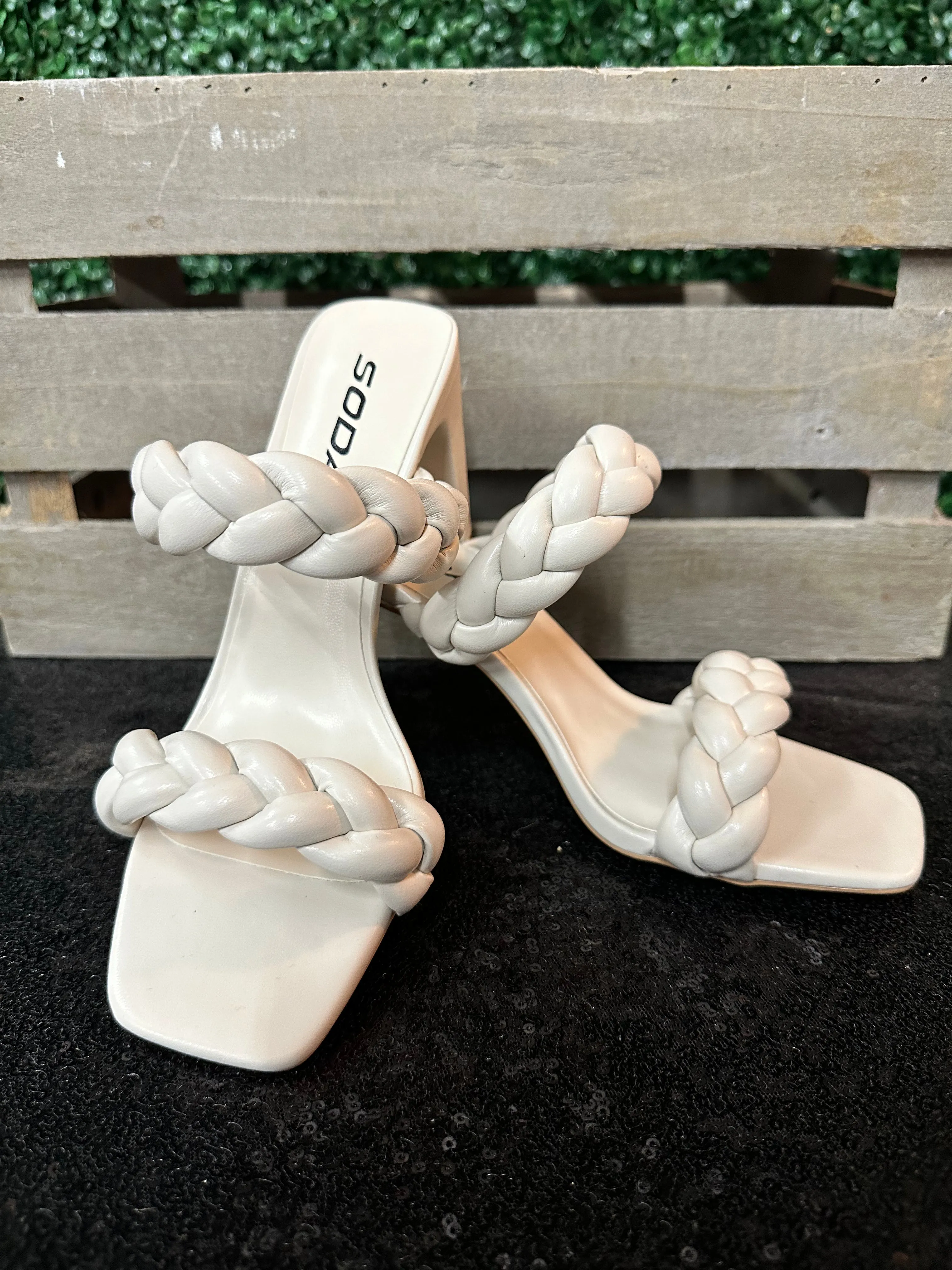 Andi Double Braided Double Strap Block Heels