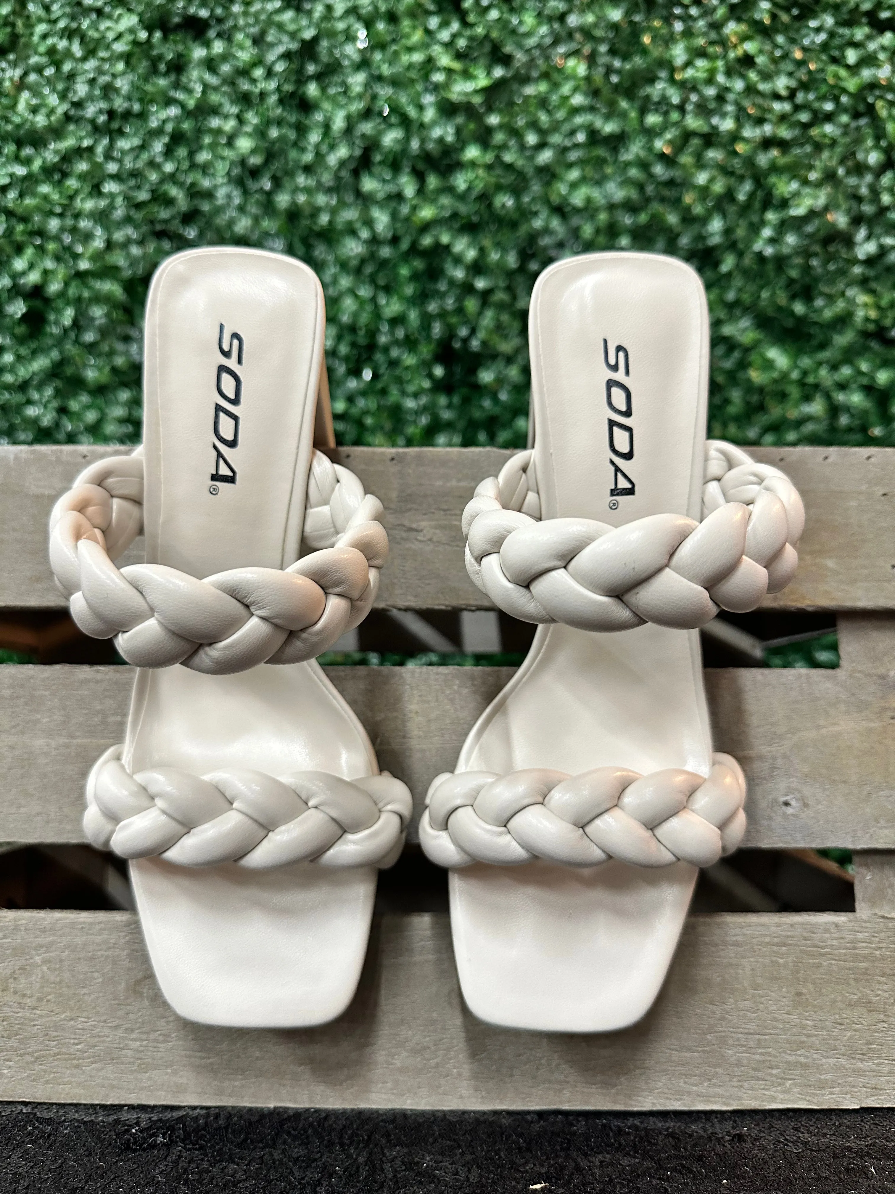 Andi Double Braided Double Strap Block Heels