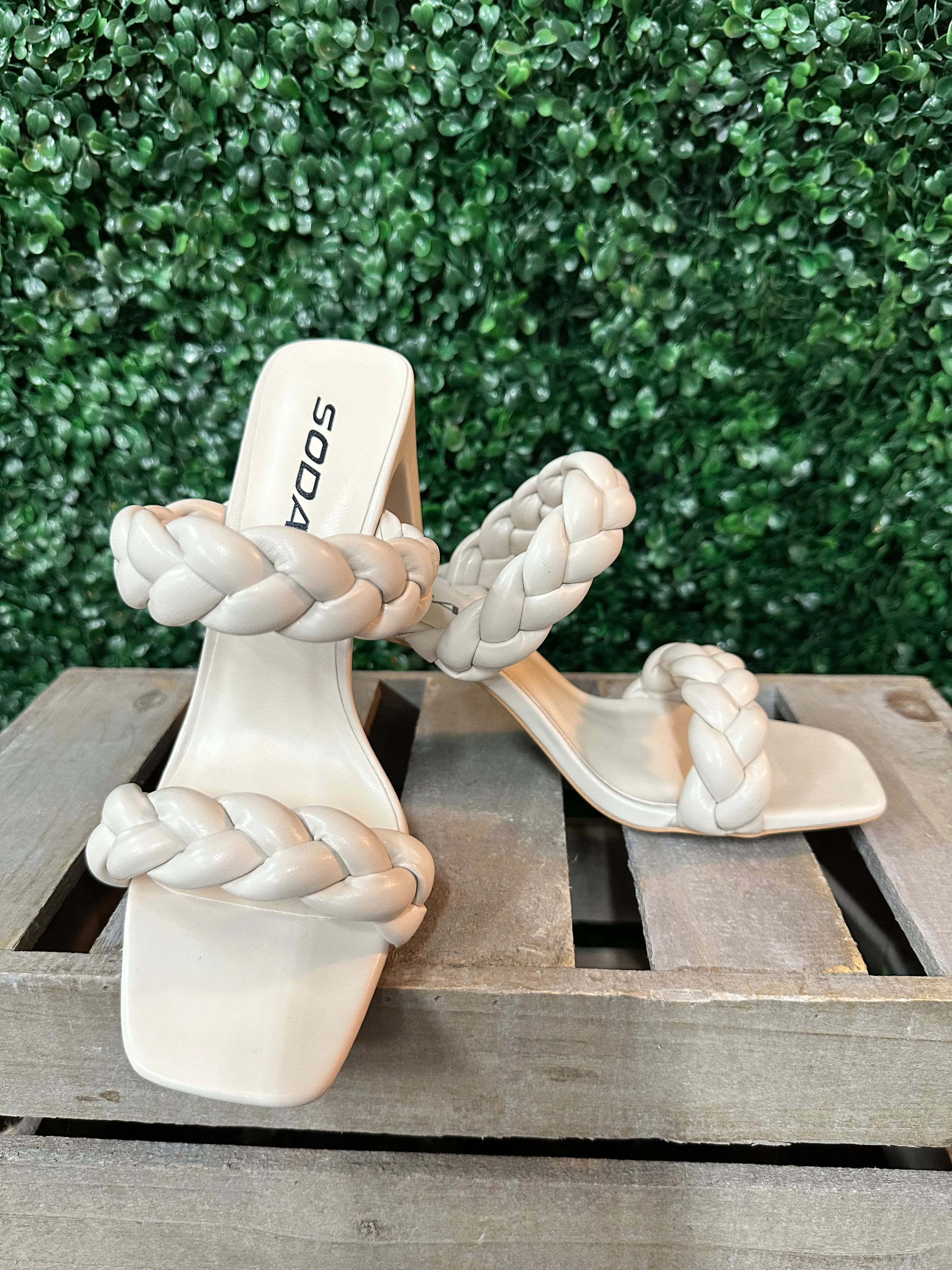 Andi Double Braided Double Strap Block Heels