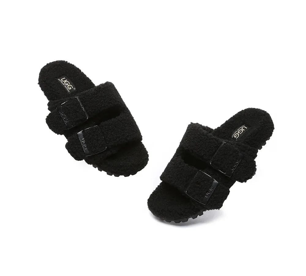 AUSTRALIAN SHEPHERD® UGG Women Shearling Buckle Sandal Slides Jennie