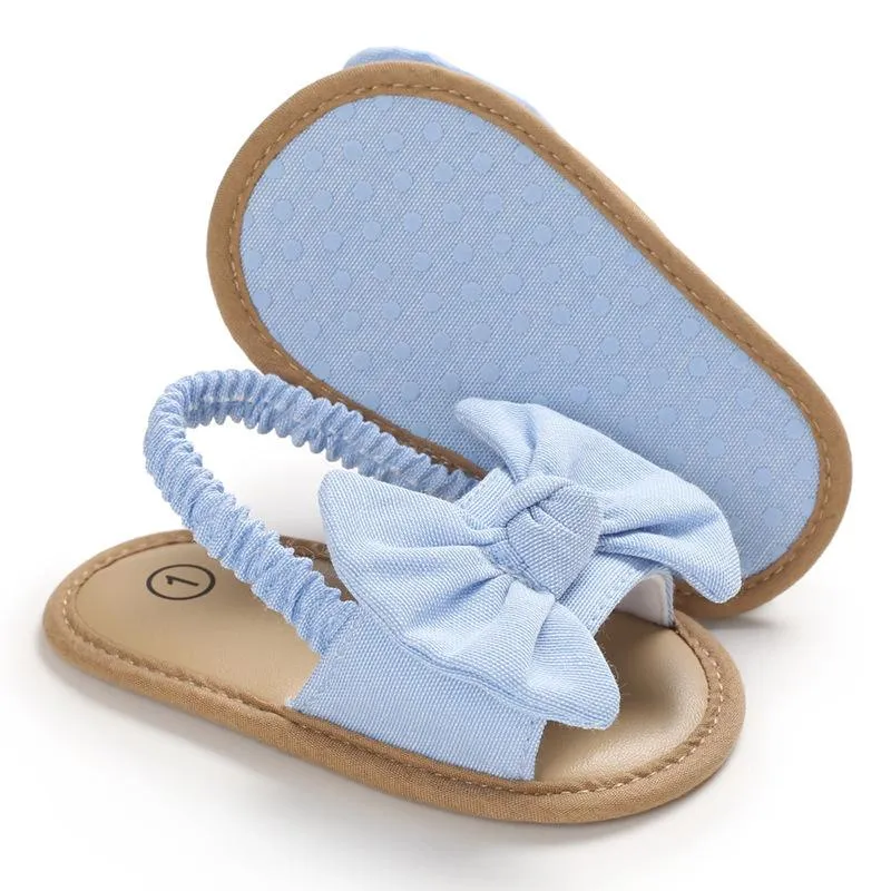 Baby Girl Bow Sandals - Light Blue