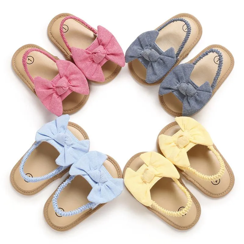 Baby Girl Bow Sandals - Light Blue