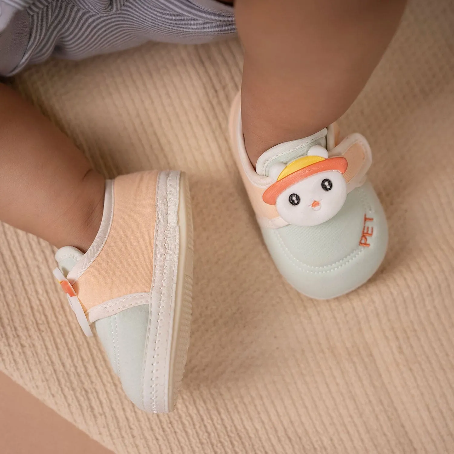 Baby Moo Persian Kitty Soft Sole Anti-Slip Booties - Green