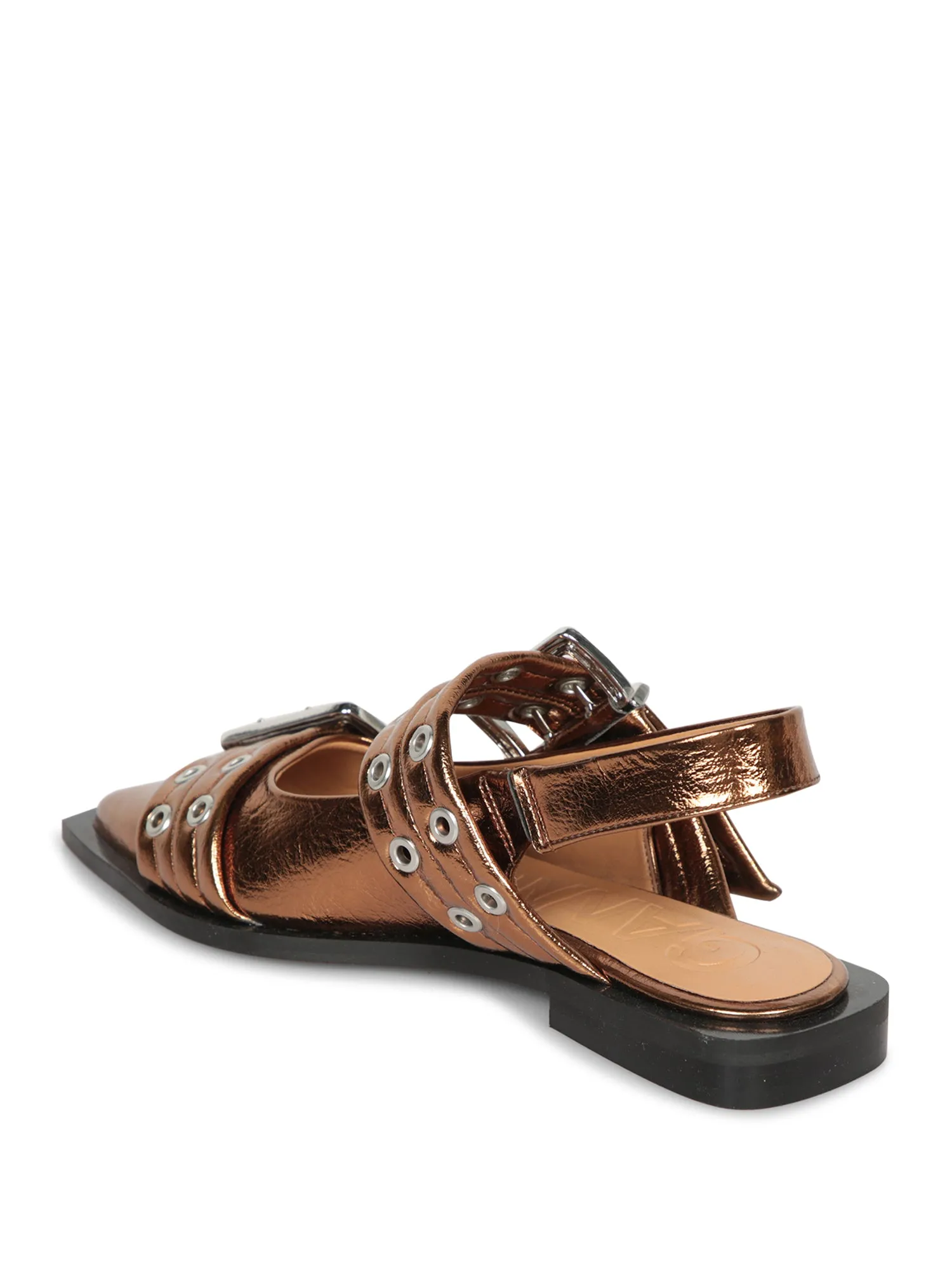 Ballerina Buckle Metallic Gold Sandals
