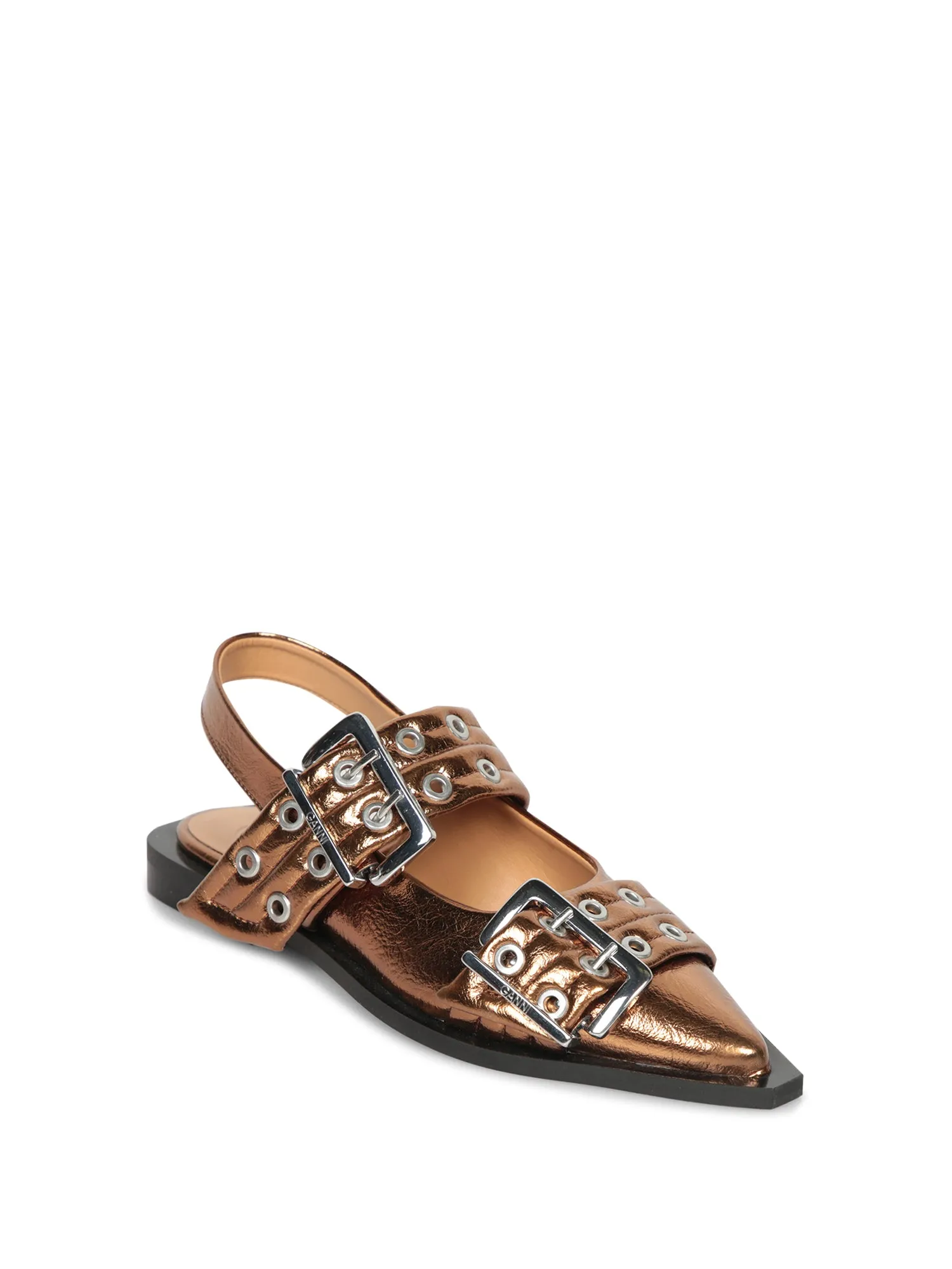 Ballerina Buckle Metallic Gold Sandals