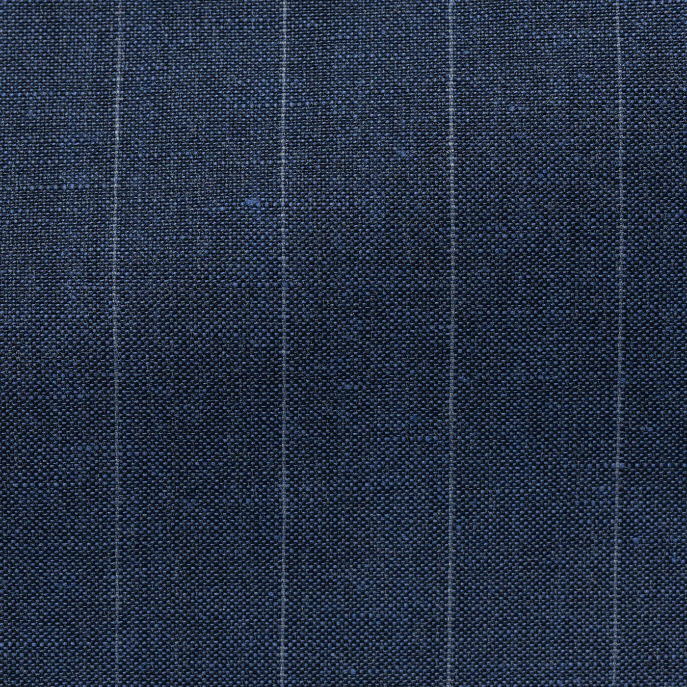 Barberis Canonico Blue Wool & Linen Plain Weave With Tonal Pinstripe