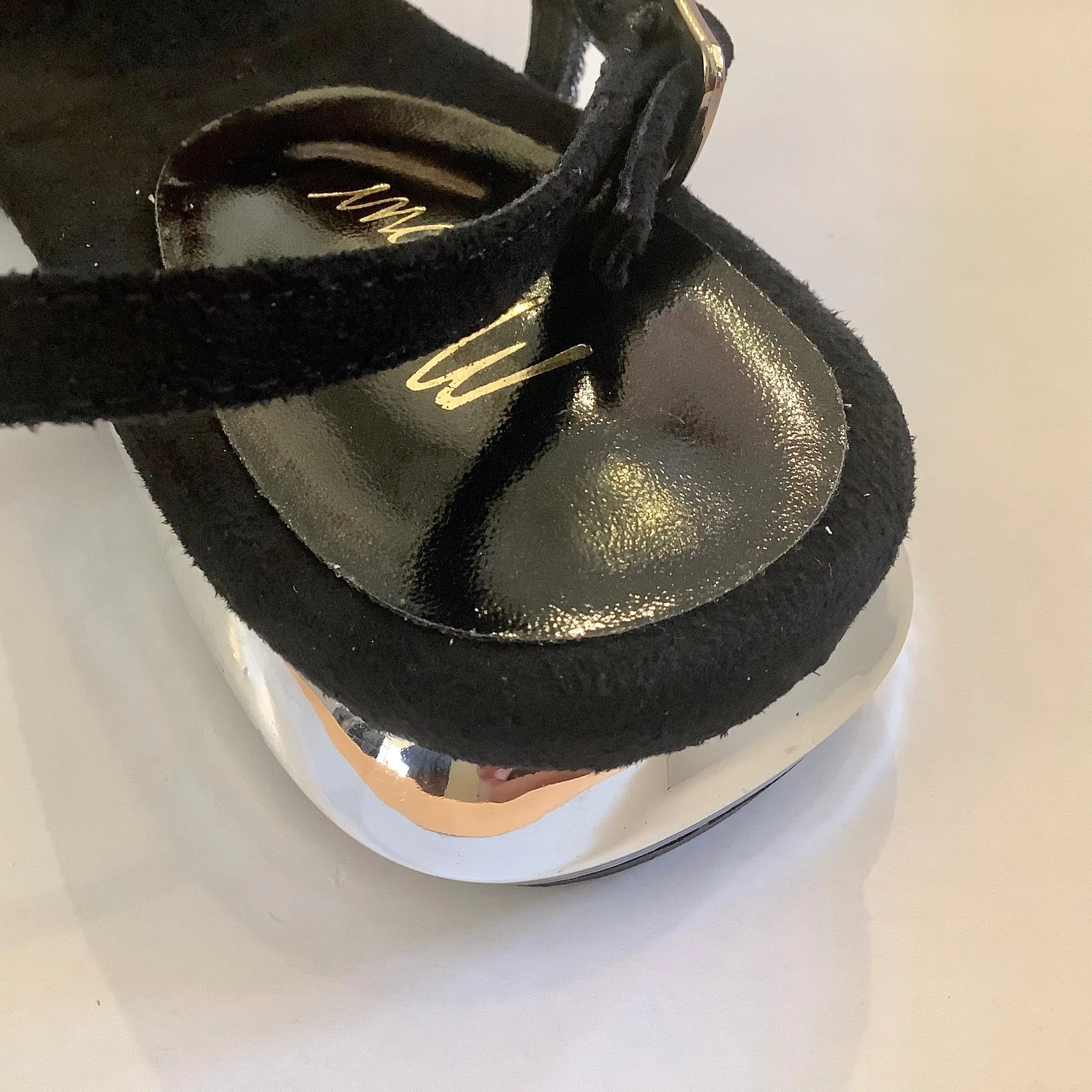 Black Diamanté Sandals - Menbur