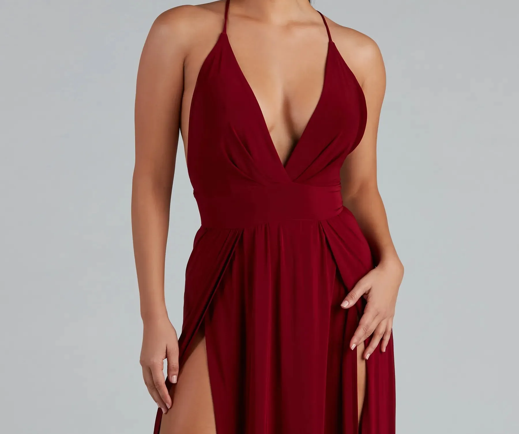 Brie Double Slit A-Line Formal Dress