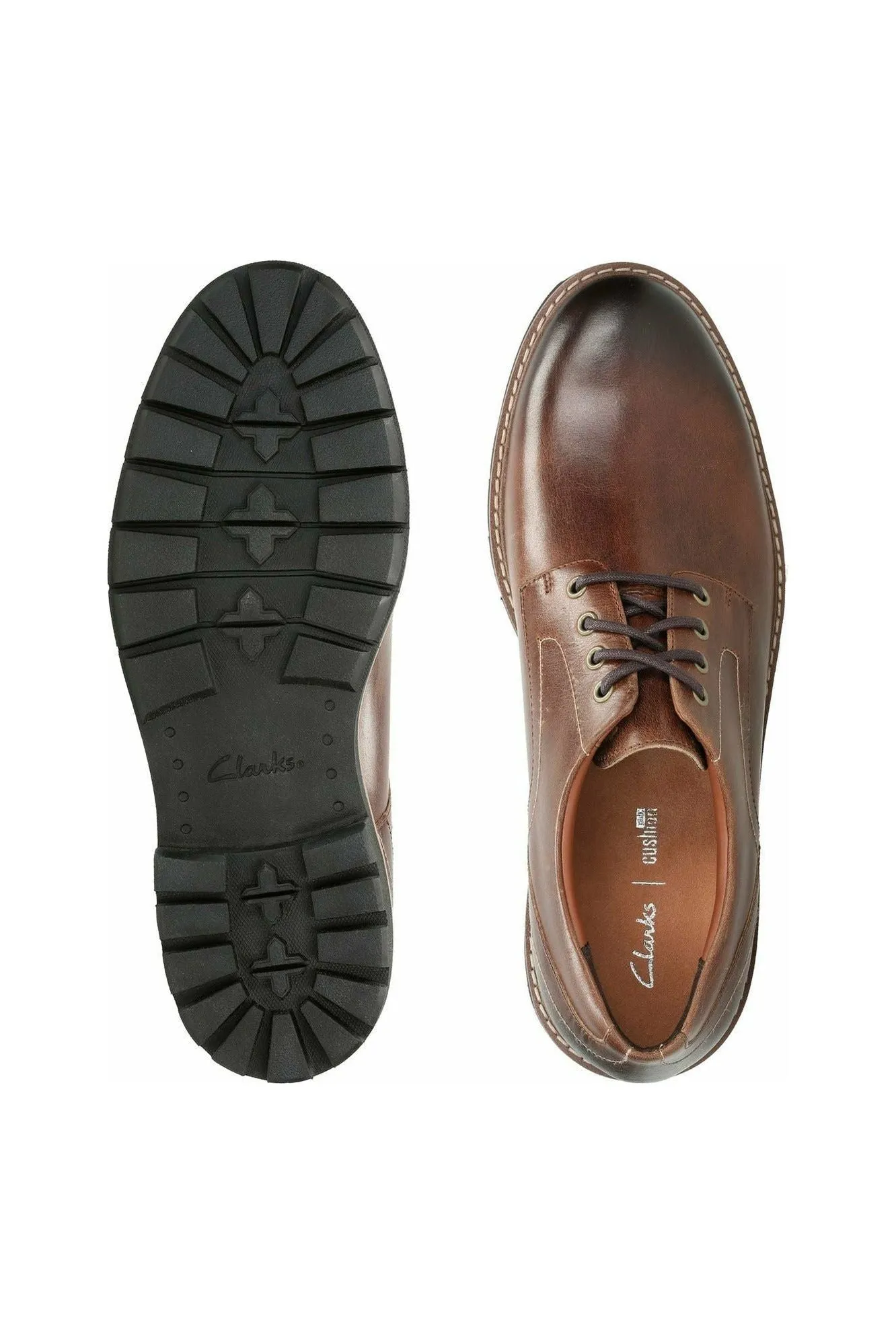 Clarks Batcombe Hall in dark tan leather