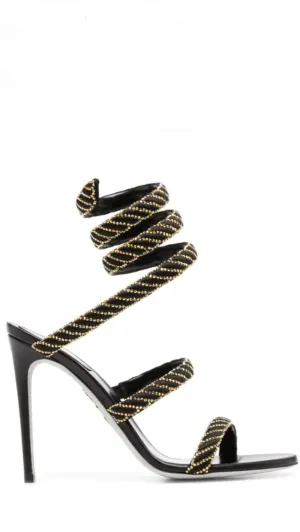Cleo Braided Embellished Satin Sandals