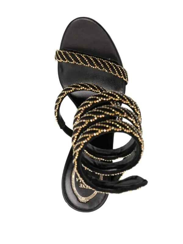 Cleo Braided Embellished Satin Sandals
