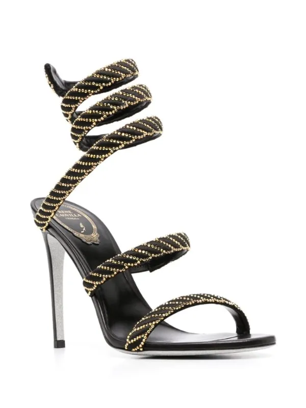 Cleo Braided Embellished Satin Sandals