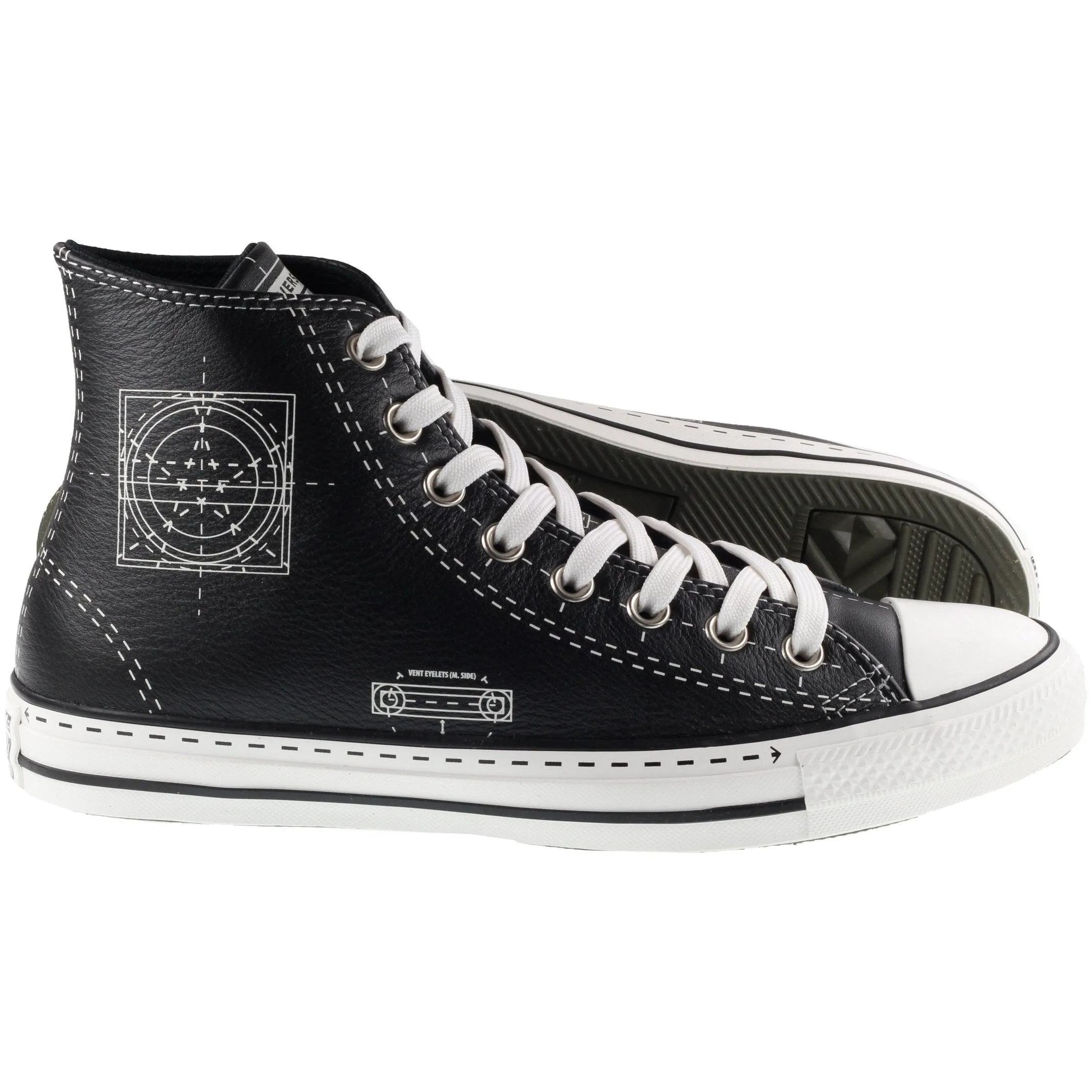 Converse Shoes Mens Chuck Taylor All Star Hi Black Cargo Khaki White