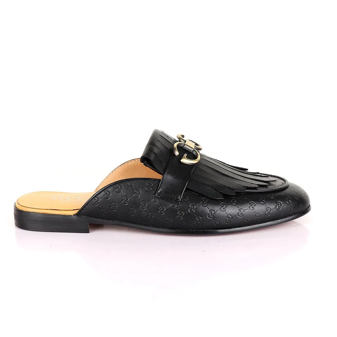 Crown Lashes Black Mole Half Leather Shoe