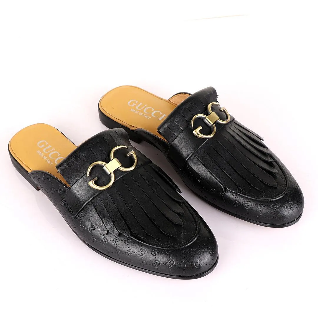 Crown Lashes Black Mole Half Leather Shoe