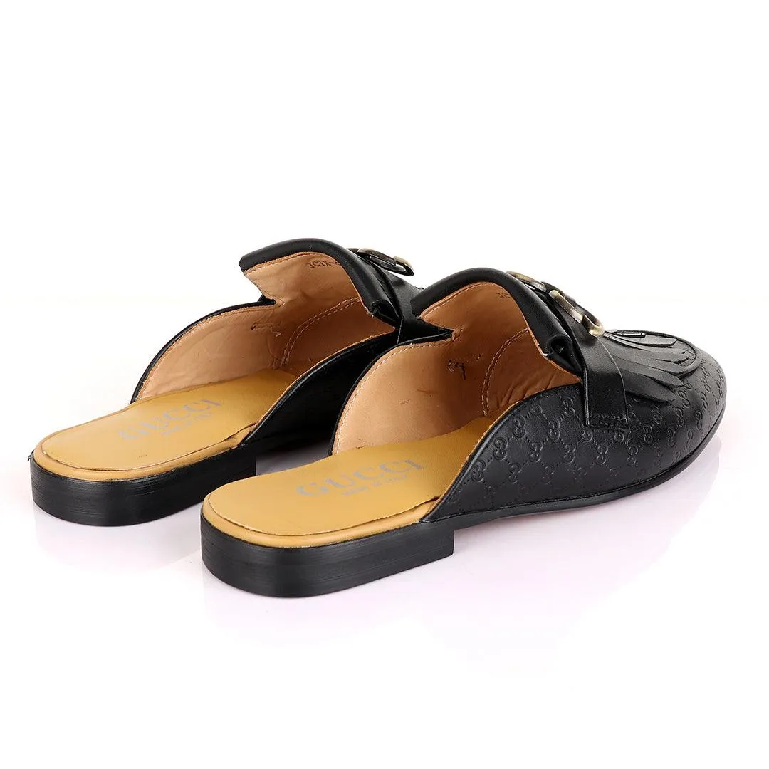 Crown Lashes Black Mole Half Leather Shoe