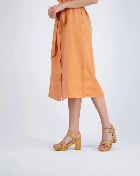 Cushionaire Sayer Honey Fashion Ankle Strap Open Toe Platform Heeled Sandals