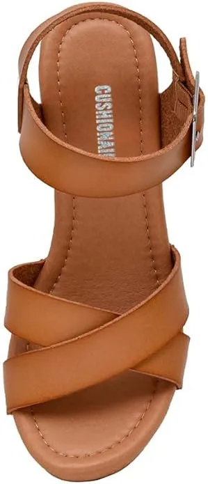 Cushionaire Sayer Honey Fashion Ankle Strap Open Toe Platform Heeled Sandals