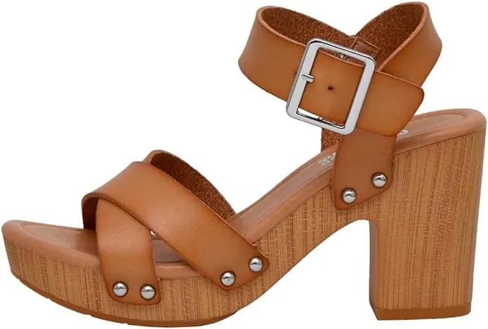 Cushionaire Sayer Honey Fashion Ankle Strap Open Toe Platform Heeled Sandals