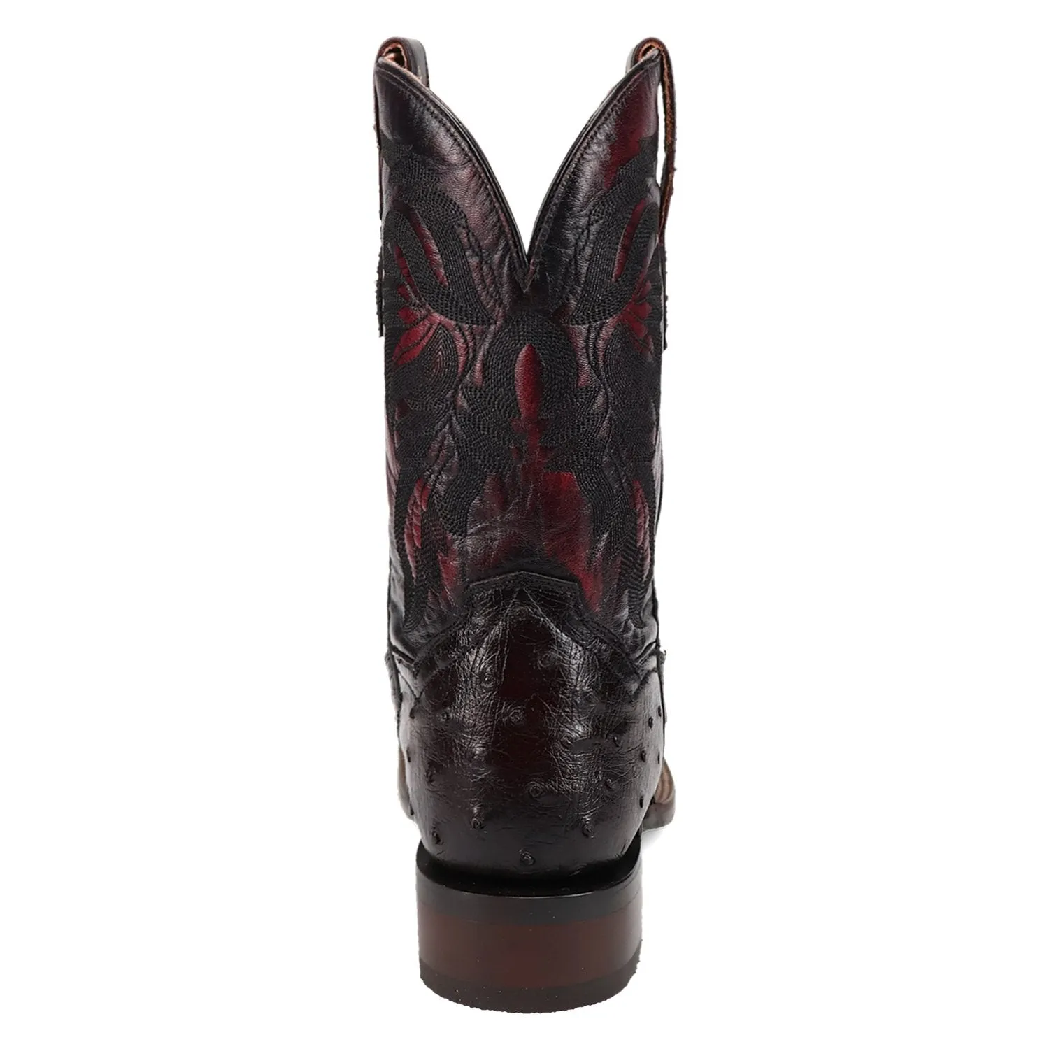 Dan Post Men's 13" Black Cherry Alamosa Full Quill Ostrich Boot