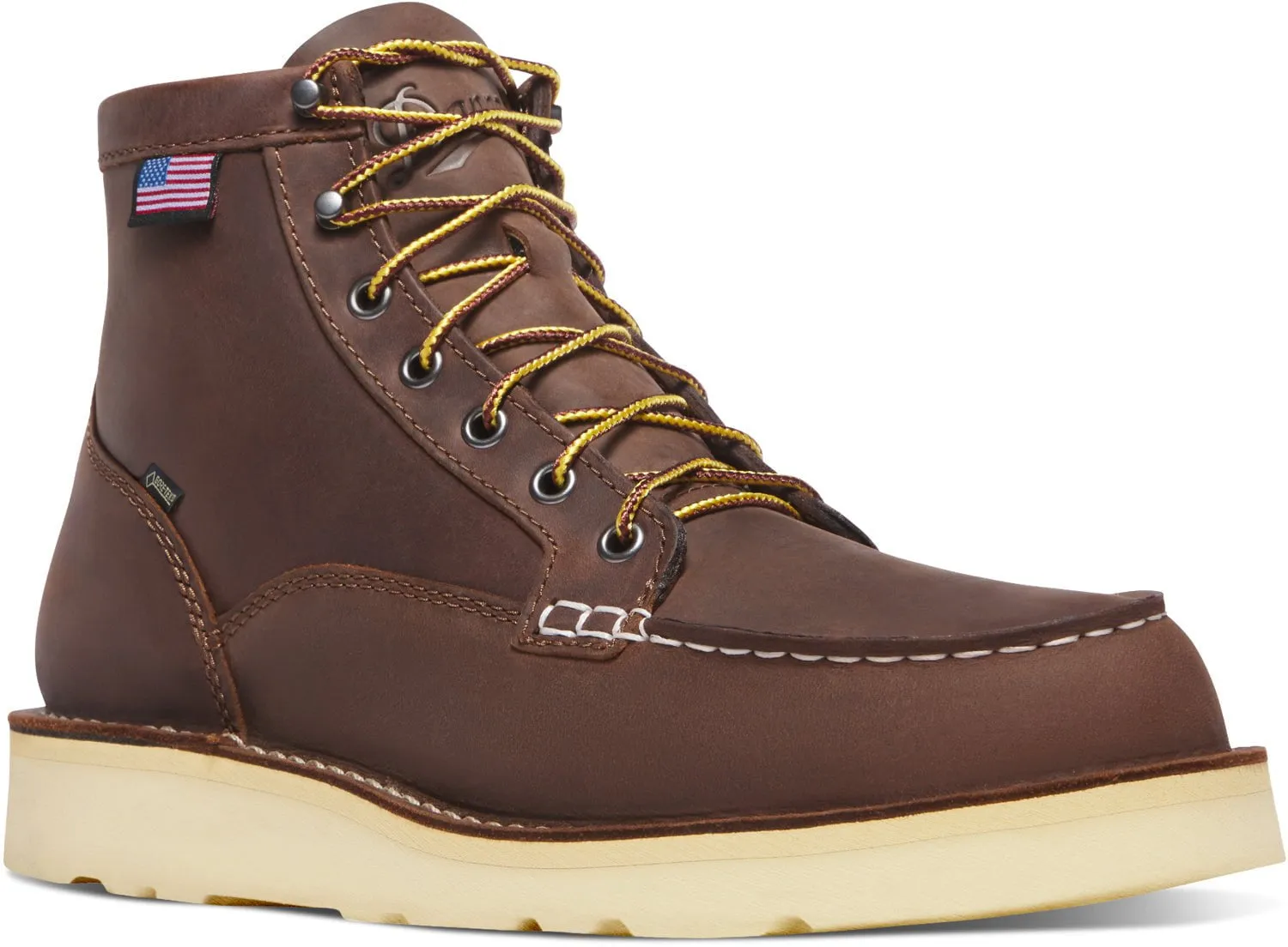 Danner Mens Bull Run Moc Toe GTX Brown Leather Work Boots