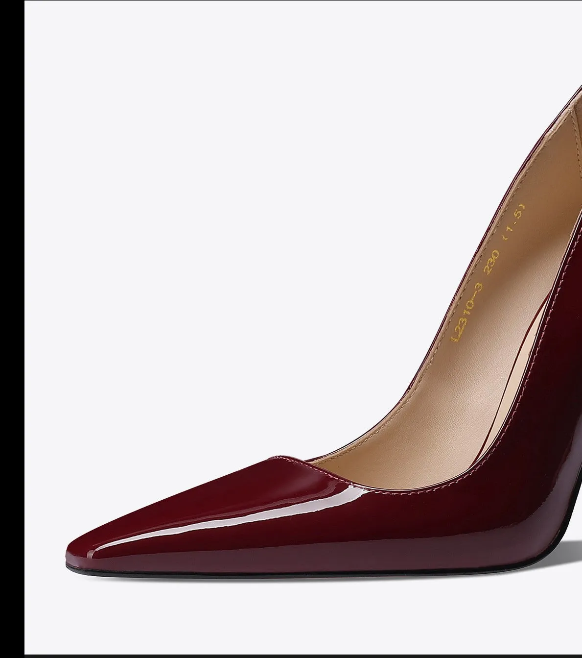 Fab Fei autumn patent leather sexy stiletto burgundy pumps square toe heel - Nina