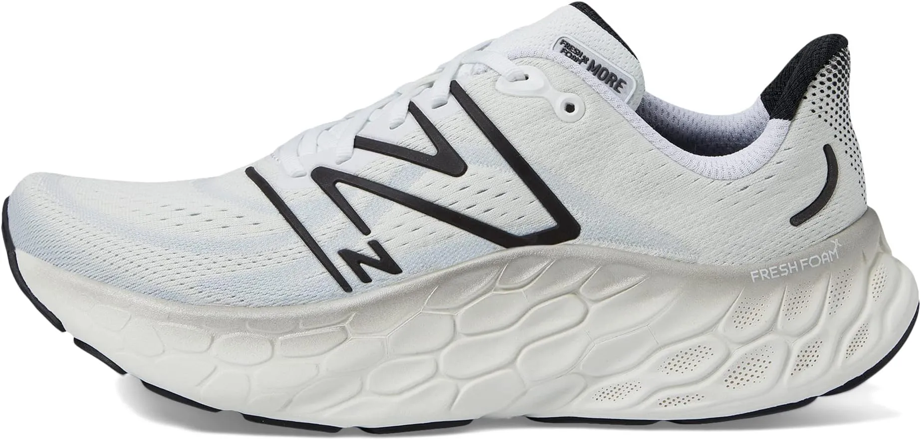 Fresh Foam X More v4 New Balance Sneakers, White/Black Metallic