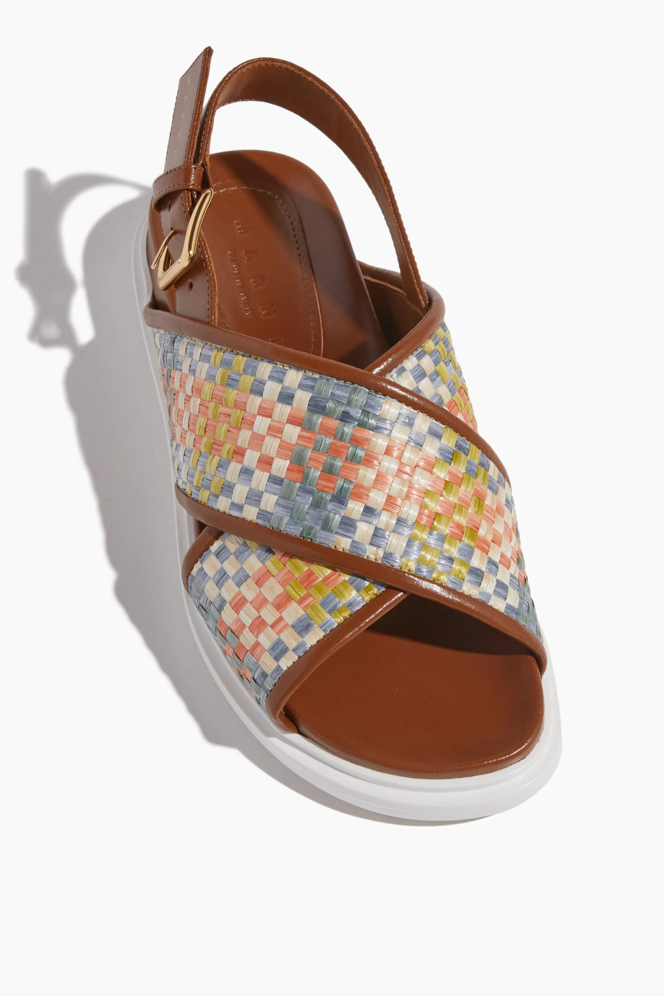 Fussbett Sandal in Caramel Brown/Multicolor