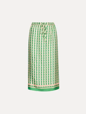 Geometric Circle Silk Twill Skirt