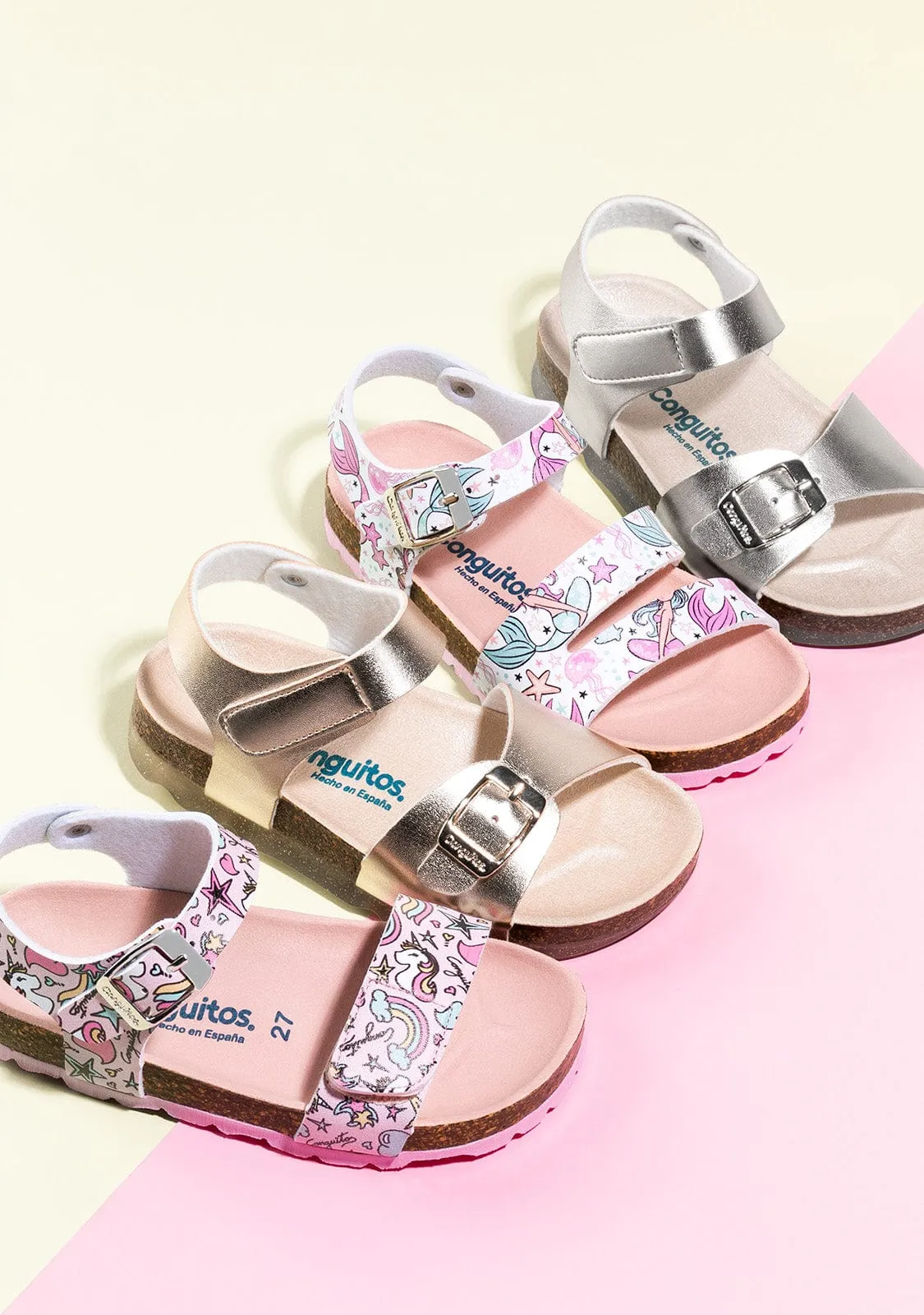 Girl's Platinum Bio Sandals Metallized