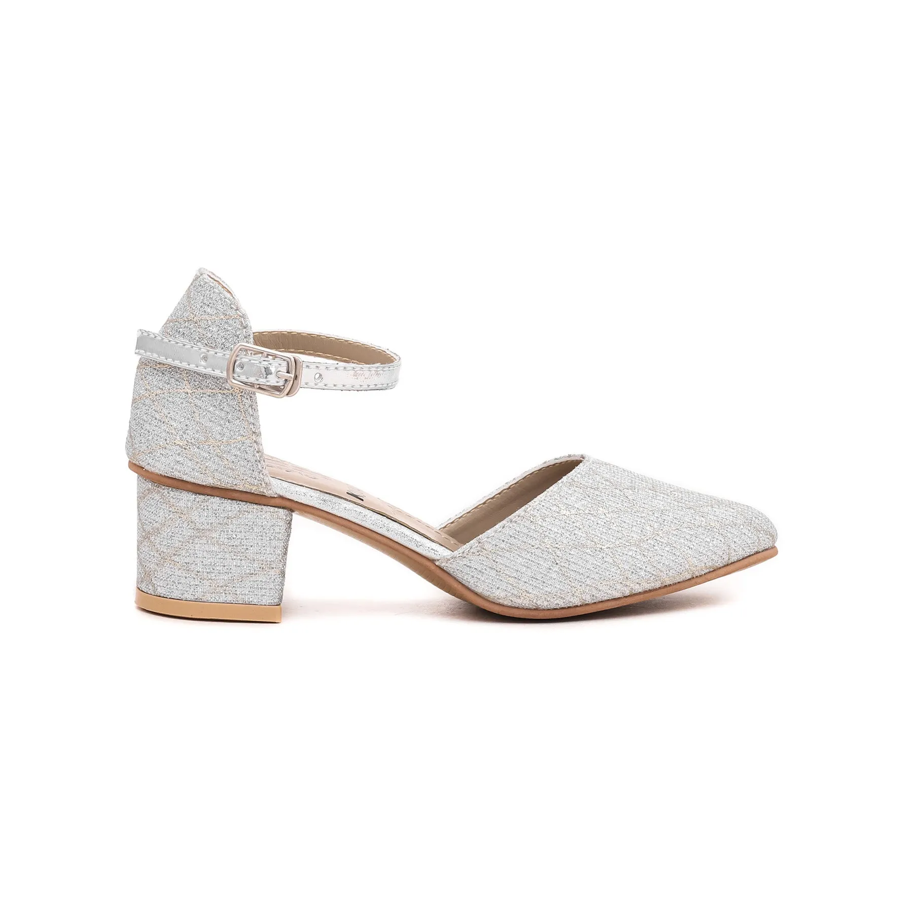 Girls Silver Fancy Pumps KD0479
