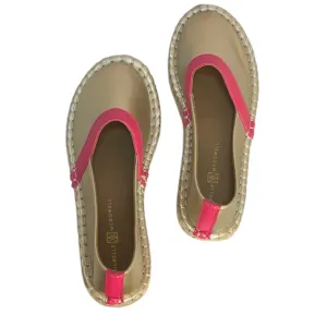 Gold and pink espadrille
