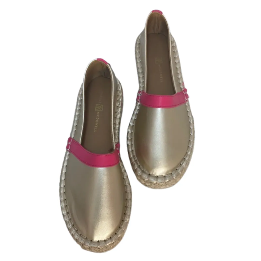 Gold and pink espadrille