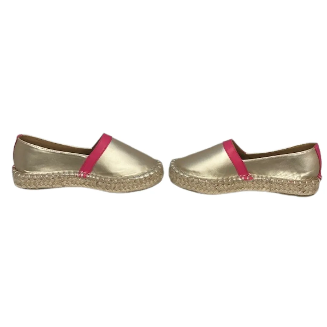 Gold and pink espadrille