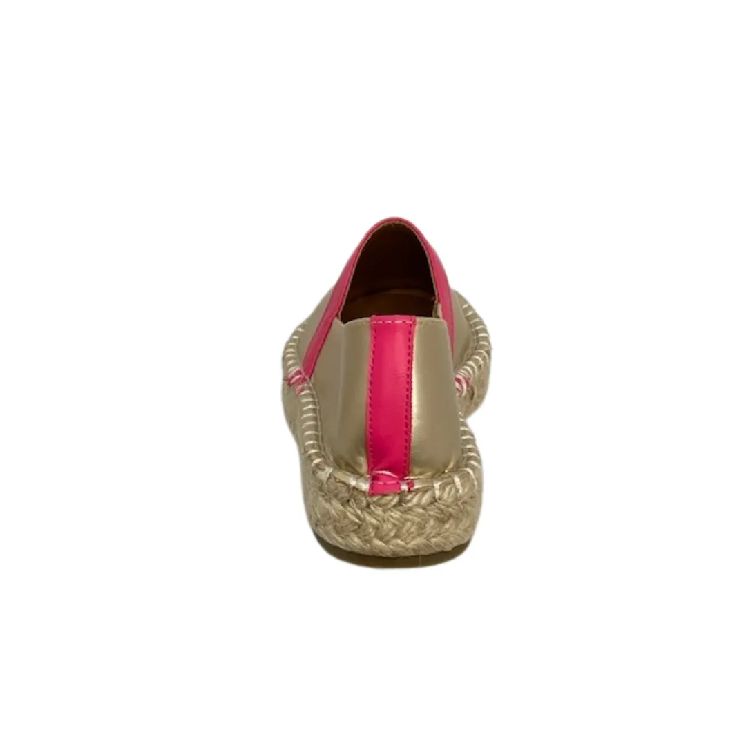 Gold and pink espadrille