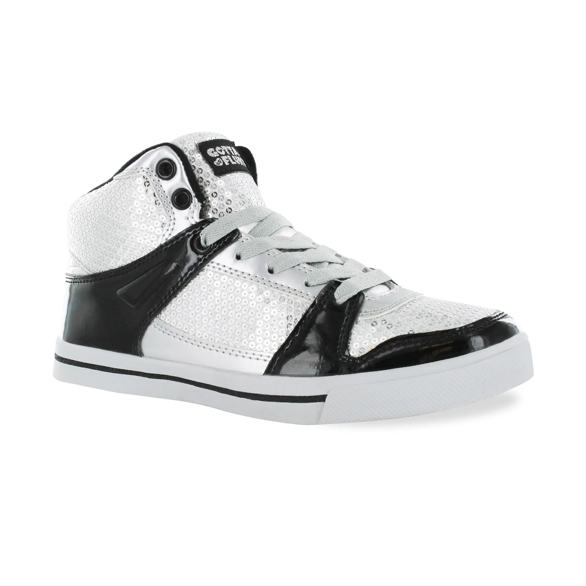 Gotta Flurt Girl's Swerve Silver Sequin Hip Hop Dance Sneaker