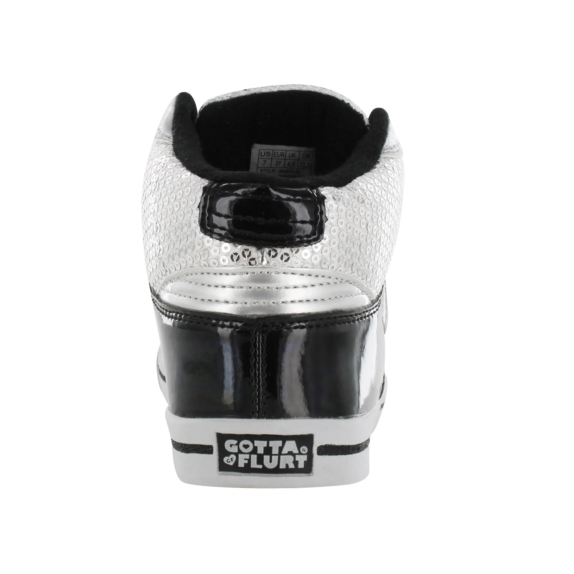 Gotta Flurt Girl's Swerve Silver Sequin Hip Hop Dance Sneaker