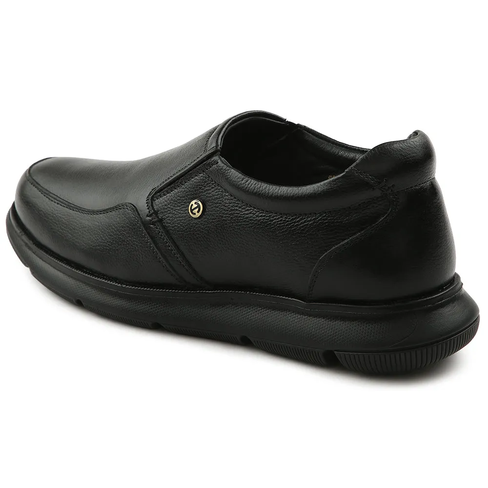 Healers Black Casual Non Lacing Moccasin For Men S984-01 By Liberty