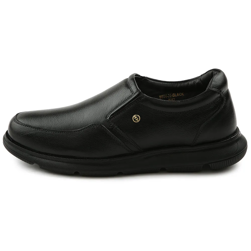 Healers Black Casual Non Lacing Moccasin For Men S984-01 By Liberty