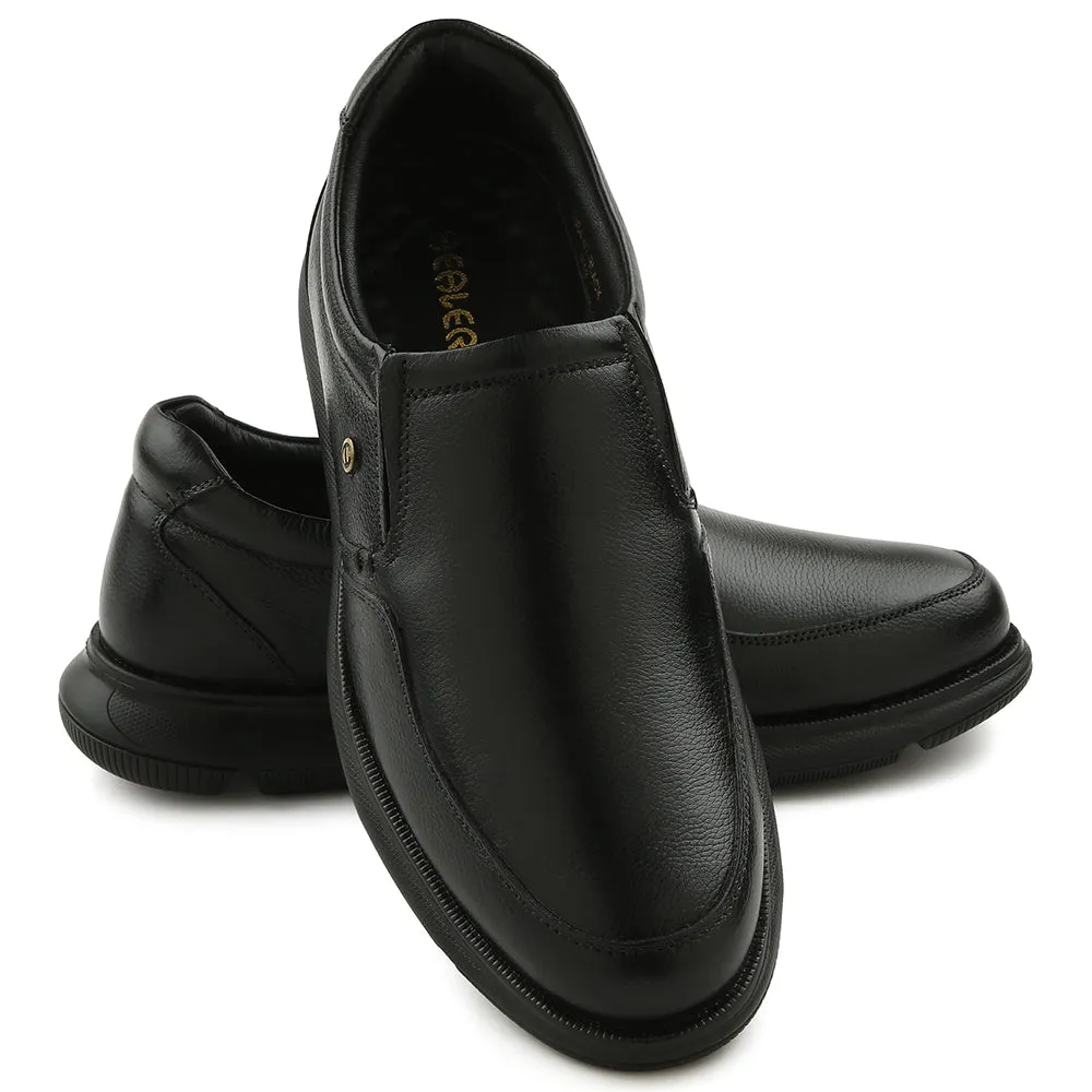 Healers Black Casual Non Lacing Moccasin For Men S984-01 By Liberty