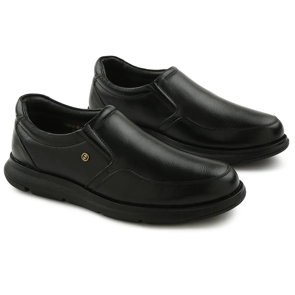 Healers Black Casual Non Lacing Moccasin For Men S984-01 By Liberty