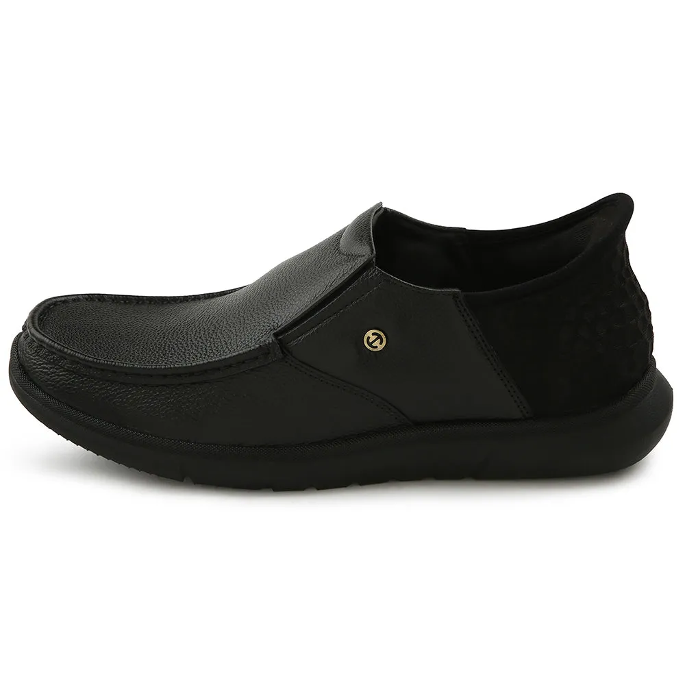 Healers Black Formal Non Lacing Moccasin For Men S201-02 By Liberty
