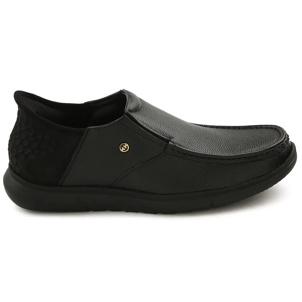 Healers Black Formal Non Lacing Moccasin For Men S201-02 By Liberty